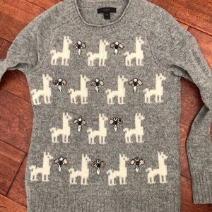J crew jeweled llama sweater xxs